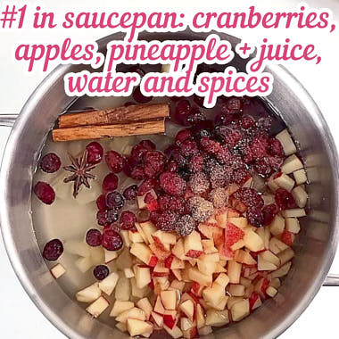 Saucepan with all ingredients to be simmered.