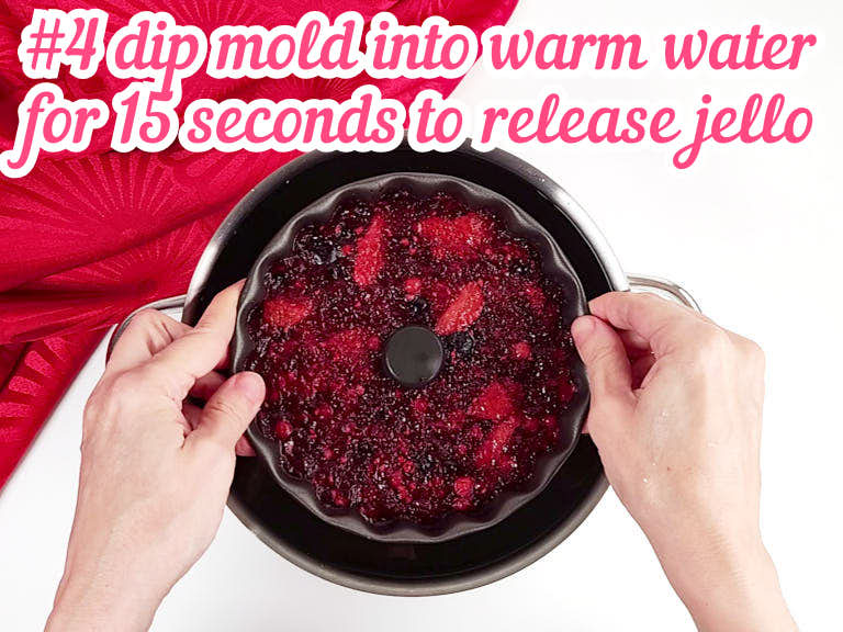 Dipping mold in warm water.