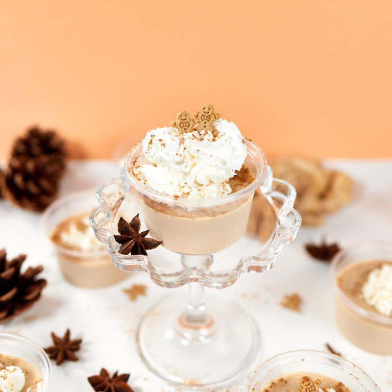 Gingerbread man Fireball jello shot with cool whip.