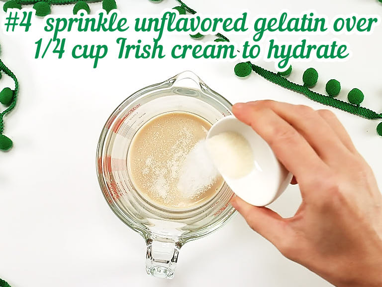 Add Knox gelatin to Baileys to bloom.