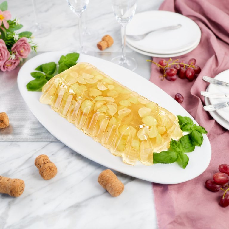 Vintage sparkling white grape jello mold.